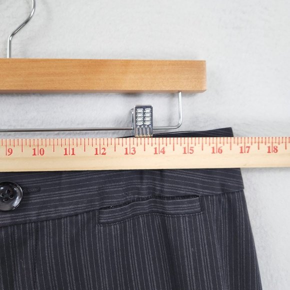 Willow and Clay Pants Womens 12 Black Gray Pinstripe Wide Leg Career Trousers - Picture 3 of 10